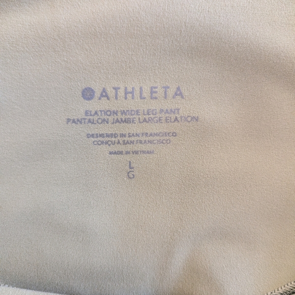Athleta Womens Large Elation Wide Leg Pants Leggings Green Activewear Workout - Picture 7 of 8